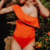 devant du maillot une pièce Donna orange